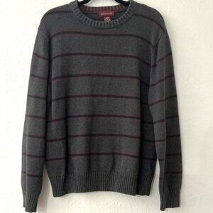 COVINGTON MENS GREY RED STRIPED SWEATER VINTAGE